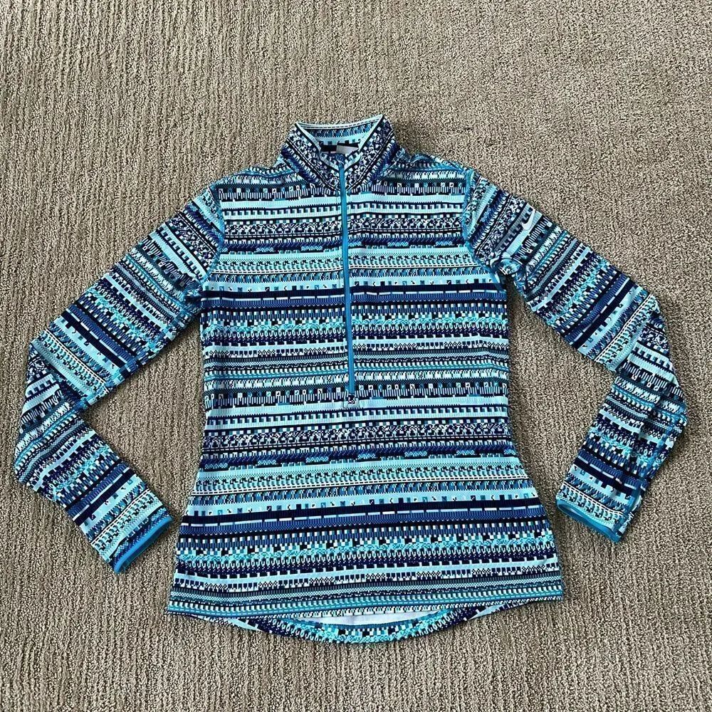 Nike Blue Patterned 3/4 Zip Jacket